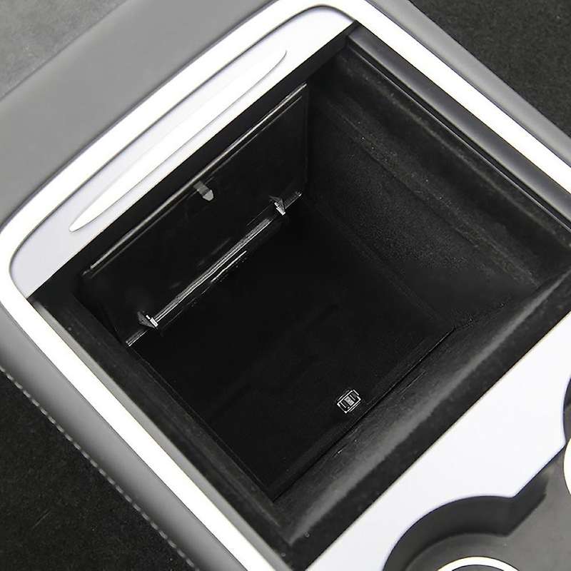 Flocking Organizer Car Armrest Storage Box for Model 3 Y 2021 Central Control Armrest Box
