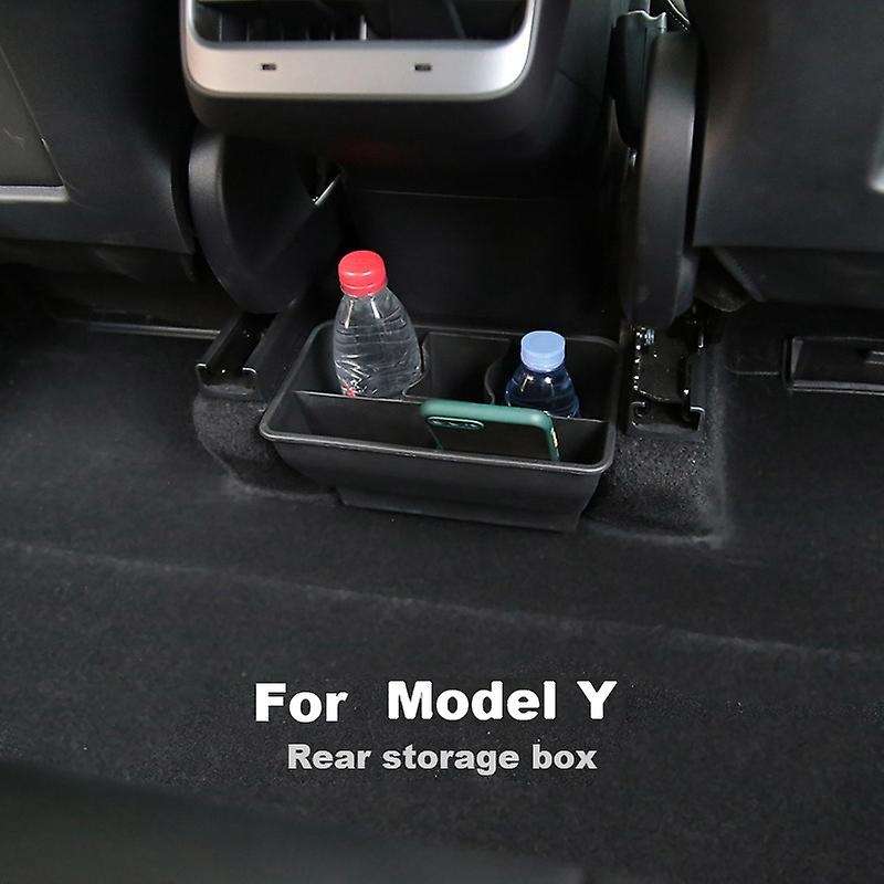 Flocking Rear Seat Storage Box Car Modification Rear Central Organizer Box for Model Y 2021