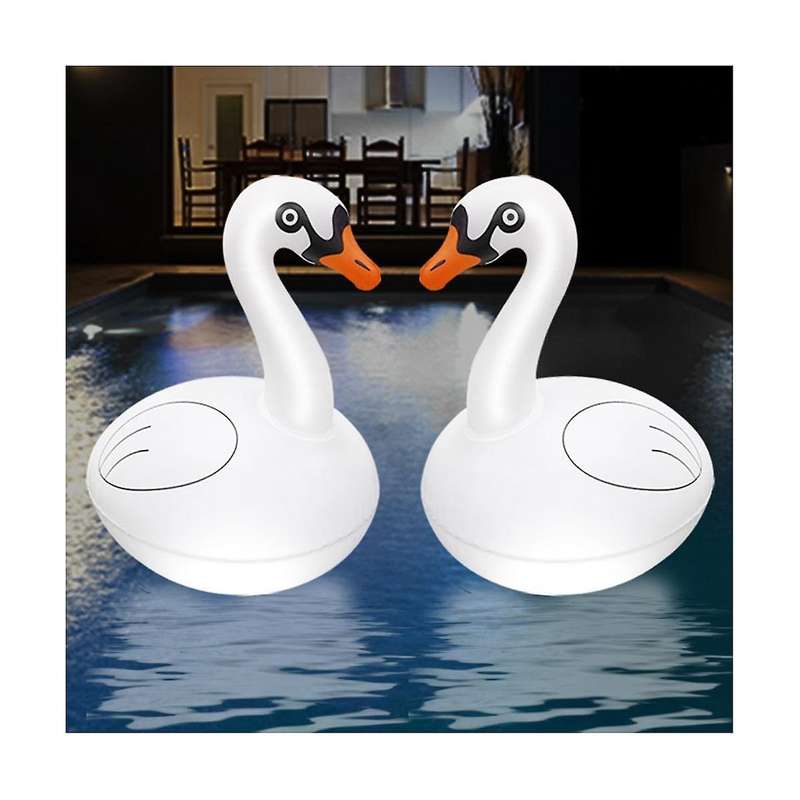 Floating Pool Lights Swan Rgb Dimmable Solar Swan Pool Lights Waterproof Inflatable Lights for Pool