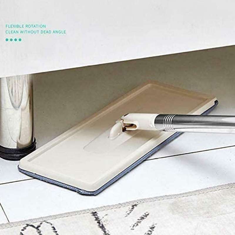 Floor Rotation Telescopic Handle Self-cleaning Flat Mop with Microfibre Pads and Cleaning Bucket