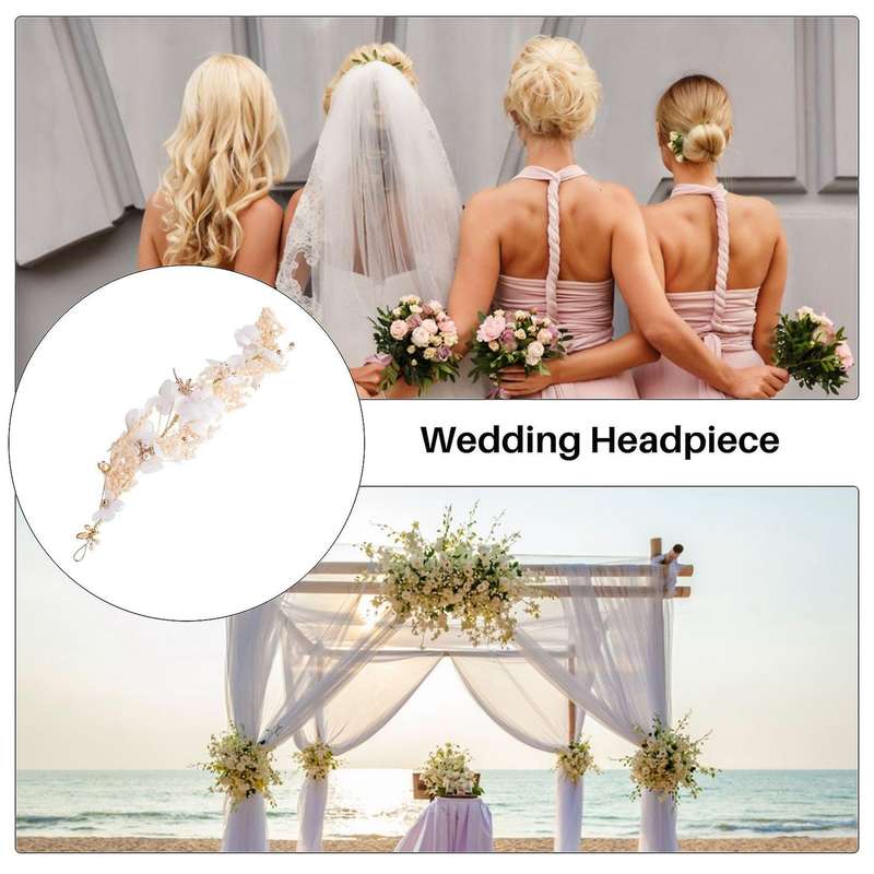 Floral Princess Wedding Headpiece Dried Flower Headband Hair Accessories for Women and Girls and Br