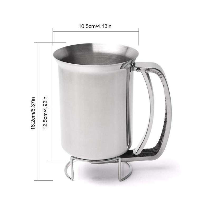 Flour Dispenser,flour Batter Dispenser Stainless Steel Baking Tool Batter Mixer Batter Funnel for Ho