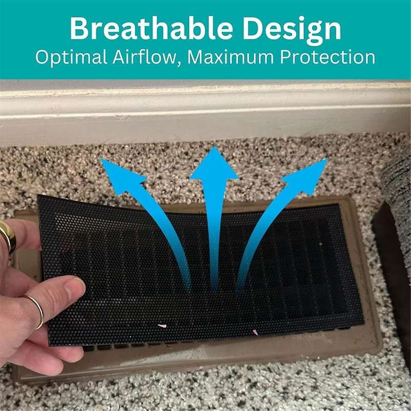 Floor Vent Hoods 6-Pack - 4x10Inch Magnetic Vent Register Filter - Washable Mesh Screen Covers for H