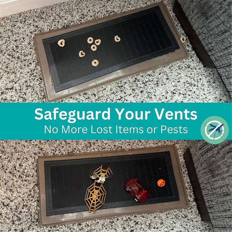 Floor Vent Hoods 6-Pack - 4x10Inch Magnetic Vent Register Filter - Washable Mesh Screen Covers for H