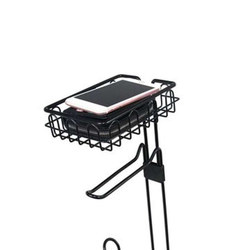 Floor Standing Metal Paper Roll Towel Holder Stand Organizer Toilet Paper Rack Vertical Storage Bas