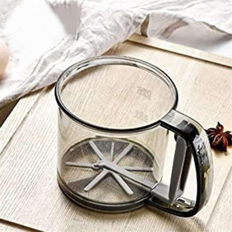 Flour Sifter for Baking, Flour Sifter, Fine Mesh with Hand Press Design, Portable Manual Sifter for