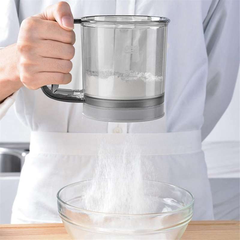 Flour Sifter, Fine Mesh Baking Sifter Cup Semi Automatic Handheld Flour Shaker Sugar Sifter
