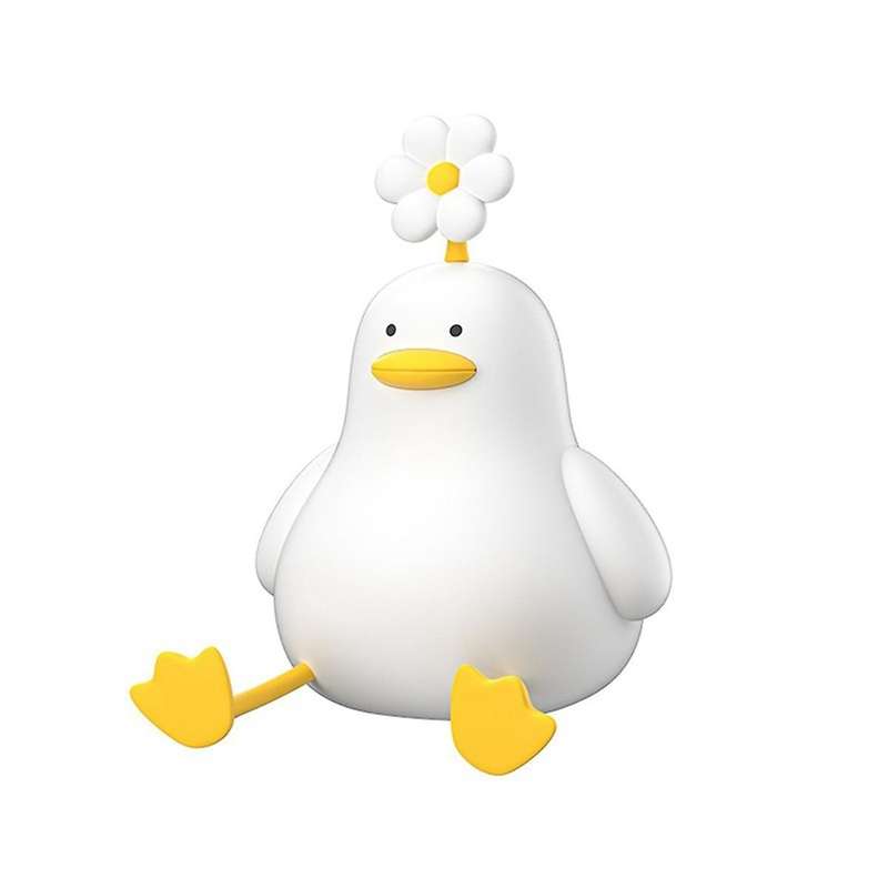 Flower Duck Night Light,3 Colors Silicone Night Lights,1200mah Rechargeable Cute Lamp, Timer Night L