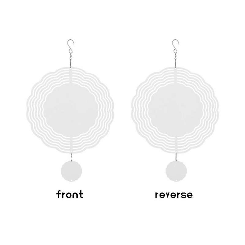 Flower-Shaped Dimensional Rotating Wind Chime Garden Decoration Sublimation Blank Double-Sided DIY
