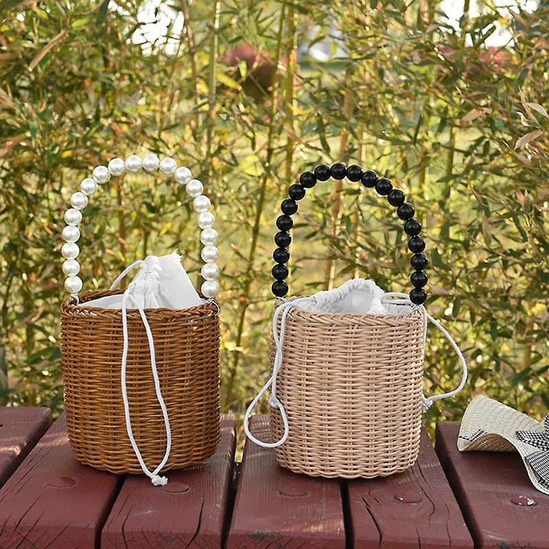 Flower Woven Pearl Handle for Vintage Rustic Wedding Ceremony Decorative, B
