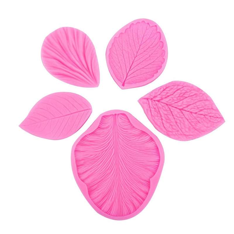 Flower Silicone Vein Mold Set, Fondant Flower Vein Mold, Rose Leaf Tulip Orchid Mold, Cake Decoratio