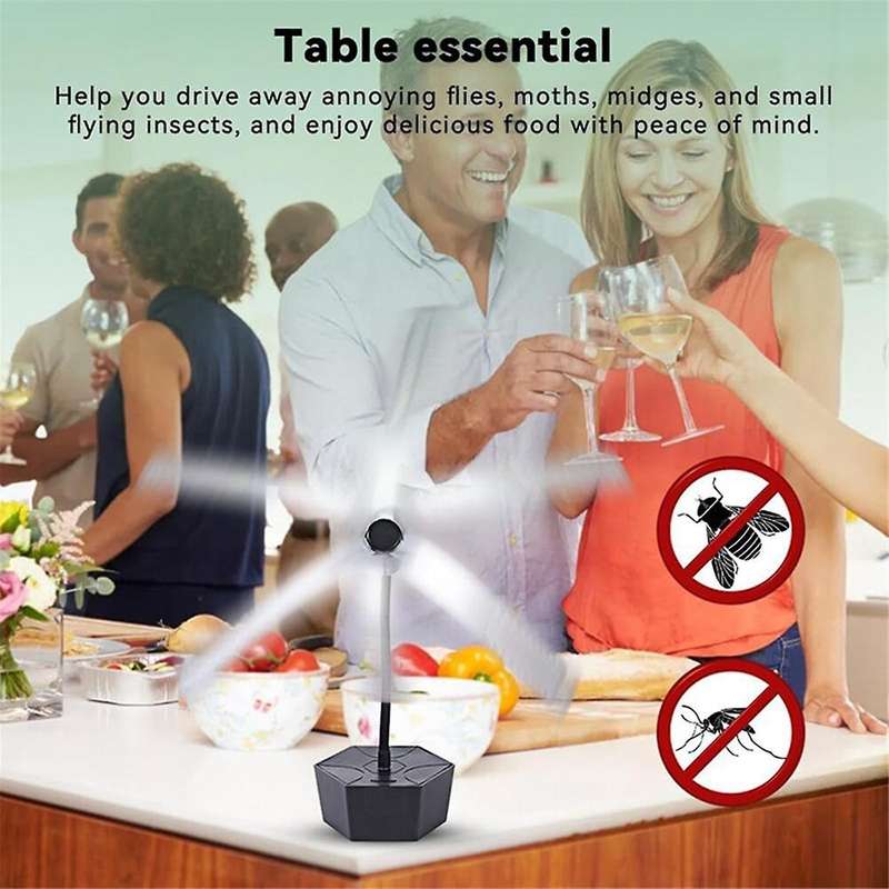 Fly Fans for Tables Rechargeable Fly Fans for Food Keep Flies Away Flexible Fly Repellent Fans for O