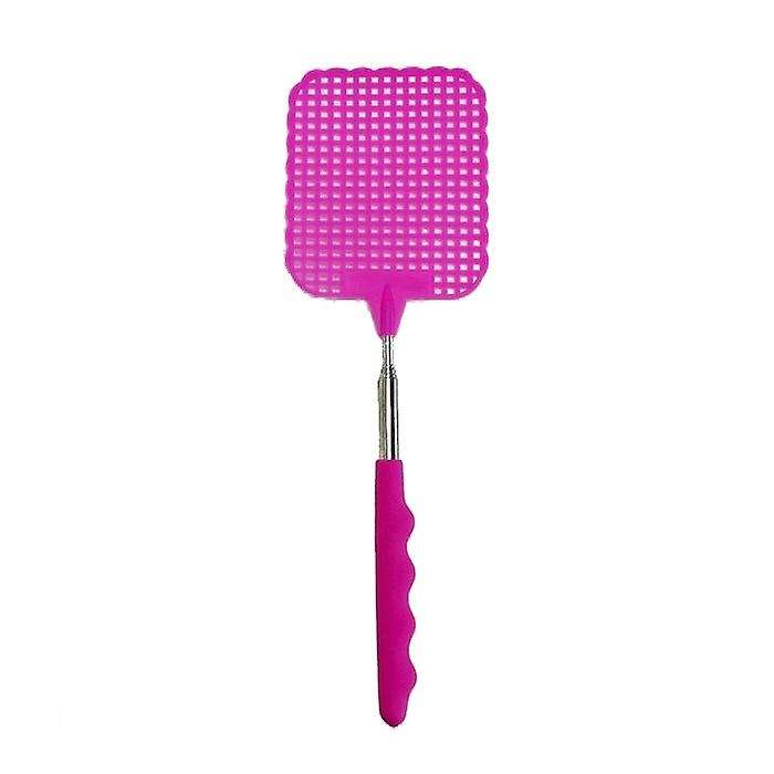 Flyswatter Fly mosquito insects swatter telescopic up to 73 cm pink