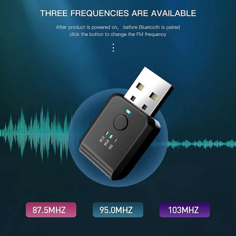 FM Transmitter Car Wireless Bluetooth 5.0 Radio Car Kit Handsfree Audio Adapter No Delay NO Noise A