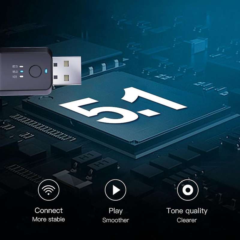 FM Transmitter Car Wireless Bluetooth 5.0 Radio Car Kit Handsfree Audio Adapter No Delay NO Noise A