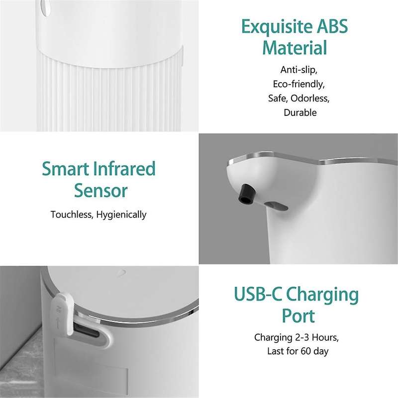 Foam Automatic Soap Dispenser Touchless Adjustable Soap Dispenser Soap Dispenser for Kitchen Sink Ba