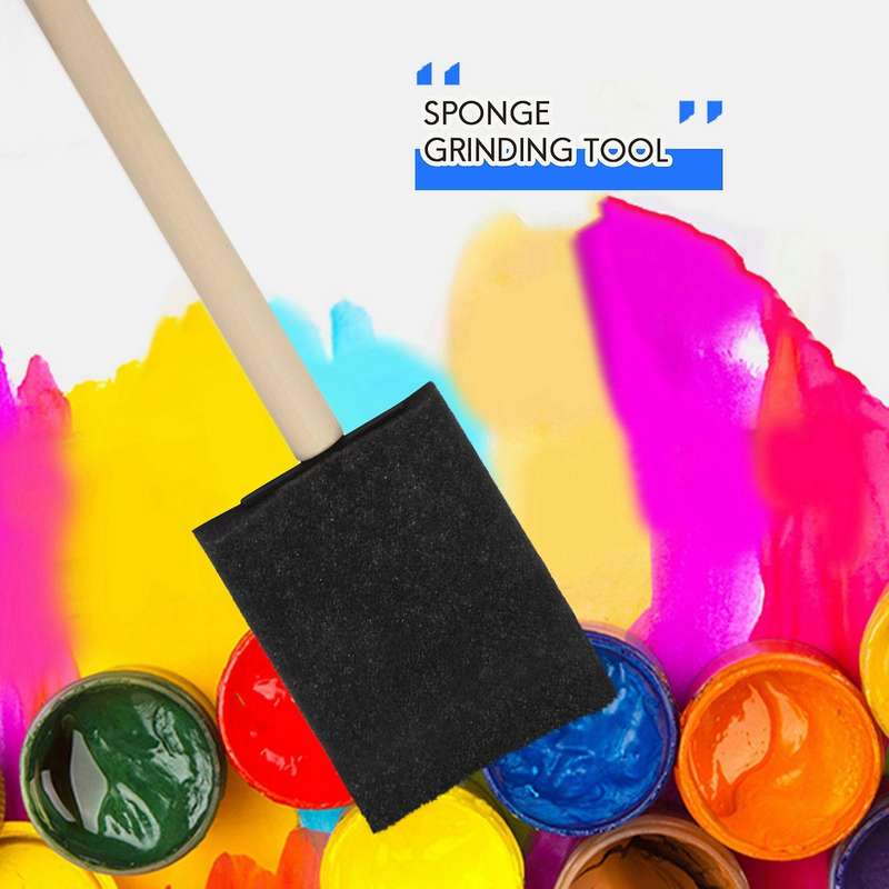 Foam Brush Sponge Tool with Hardwood Handles Pack Of 10