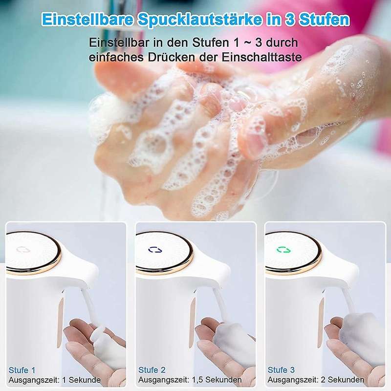 Foam Soap Dispenser Automatic, 300Ml Rechargeable Touchless Soap Dispenser for Bathroom Hospital Hot
