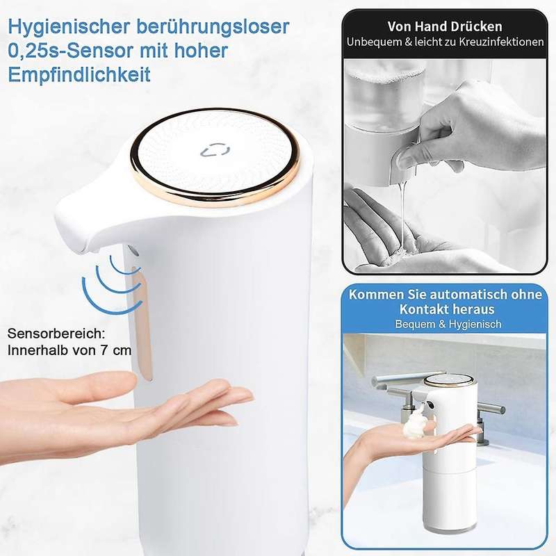 Foam Soap Dispenser Automatic, 300Ml Rechargeable Touchless Soap Dispenser for Bathroom Hospital Hot