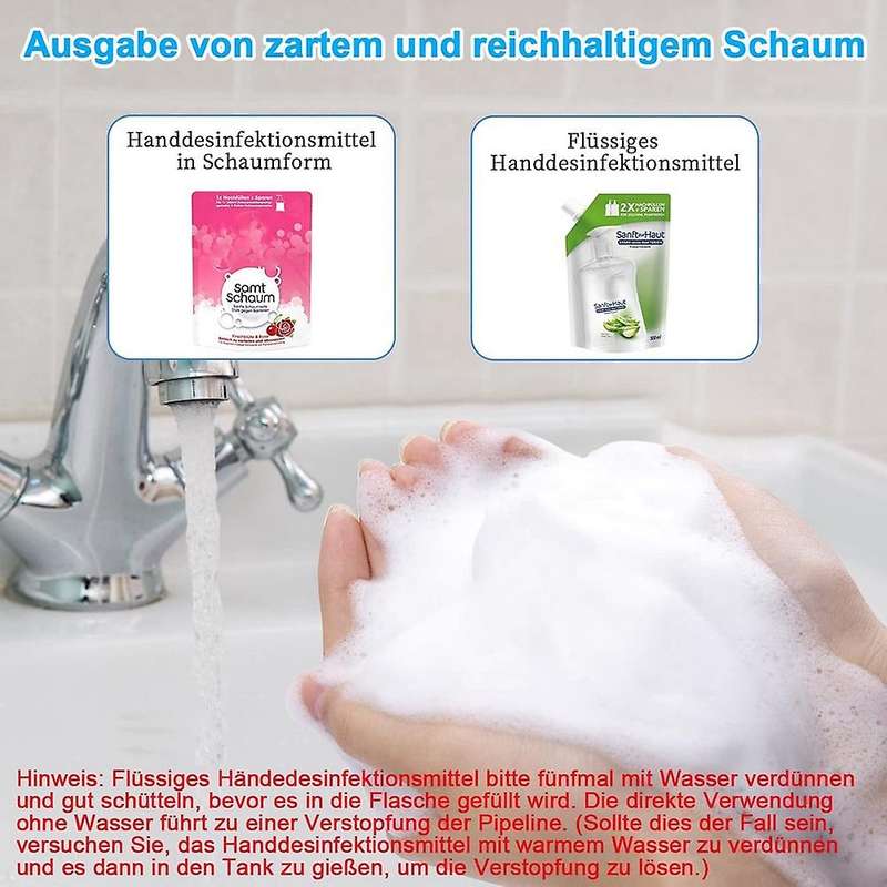 Foam Soap Dispenser Automatic, 300Ml Rechargeable Touchless Soap Dispenser for Bathroom Hospital Hot