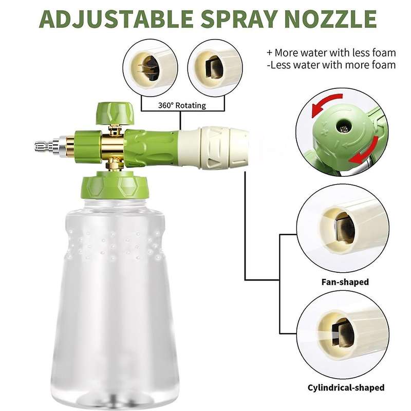 Foam Cannon with Double Tip Attachment,Adjustable Pressure Washer Foam,5 Power Washer Sprayer Nozzle