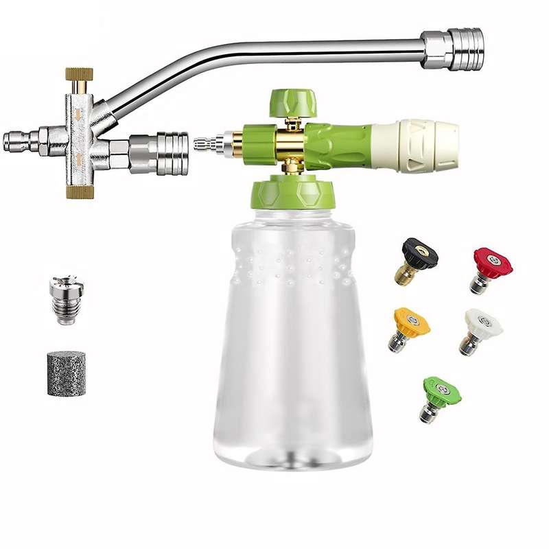 Foam Cannon with Double Tip Attachment,Adjustable Pressure Washer Foam,5 Power Washer Sprayer Nozzle