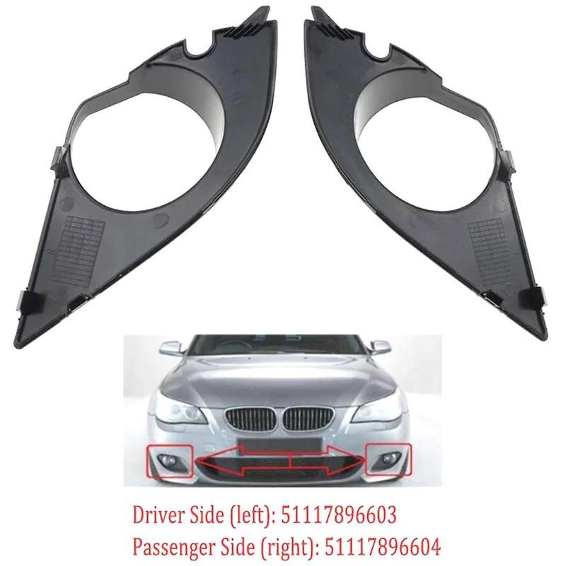 Fog Light Cover Lamp Frame Grille for 5er Reihe E60 E61 M Paket 2003-2010 Fog Light Grille Lamp Hood