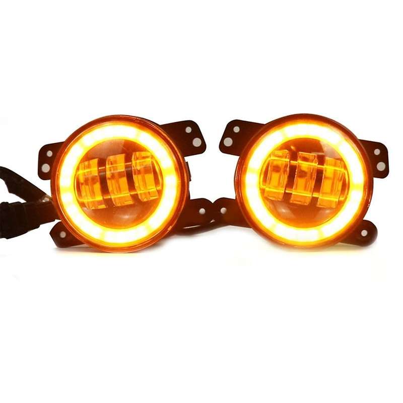 Fog Lights Assembly for Land 4 LR2 2010-2016 Angel Eye Head Light LED Daytime Running Light