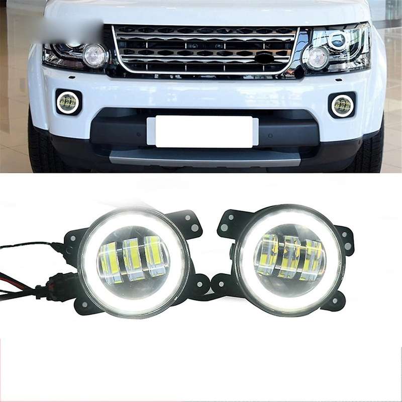 Fog Lights Assembly for Land 4 LR2 2010-2016 Angel Eye Head Light LED Daytime Running Light