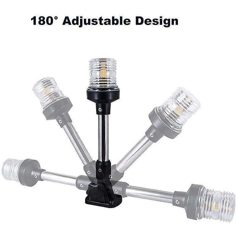 Fold Down LED Boat Stern Light Boat Anchor Light 12V Boat Signal Ligh for Yacht Boat Pontoon and Fis