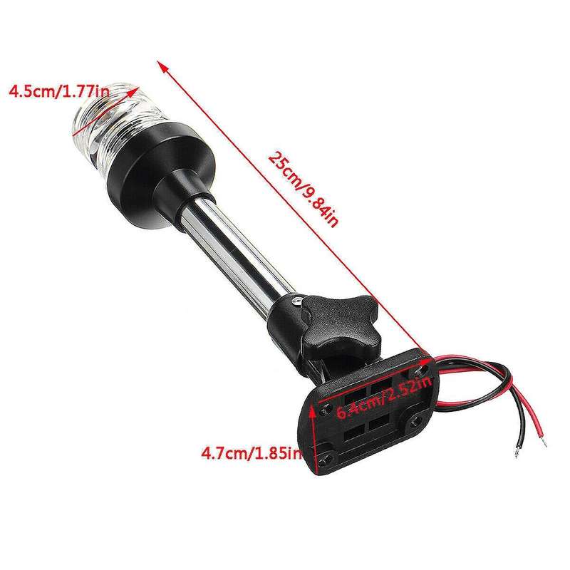 Fold Down LED Navigation Light for Yacht Boat Stern Anchor Light 12-24V 25cm for Boat Signal Light