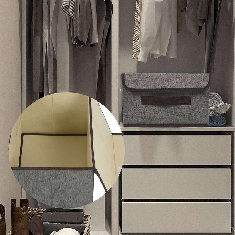 Foldable Boxes with Lid,fabric Collapsible Bin Basket with Handle,for Wardrobe/closet/shelves