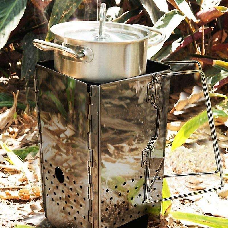 Foldable Bbq Grills Thick Stainless Steel Barbecue Stove Outdoor Garden Charcoal Barbeque Party Cook