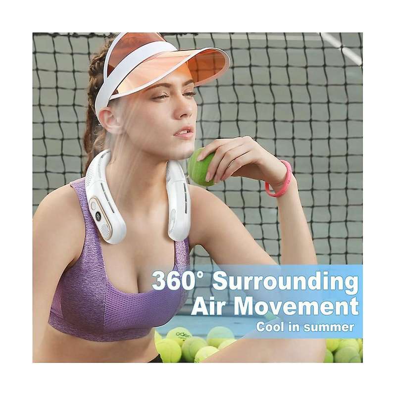 Foldable Neck Fan with Led Display,360 Cooling Usb Fan Rechargeable Wearable Hanging Necklace Fan