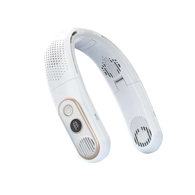Foldable Neck Fan with Led Display,360 Cooling Usb Fan Rechargeable Wearable Hanging Necklace Fan
