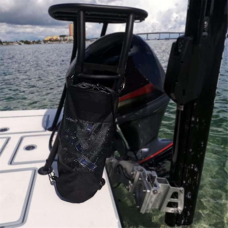 Foldable Outdoor Mesh Boat Trash Bags Drawstring Reusable Boat Trash Cans Ring Mesh Trash Bags