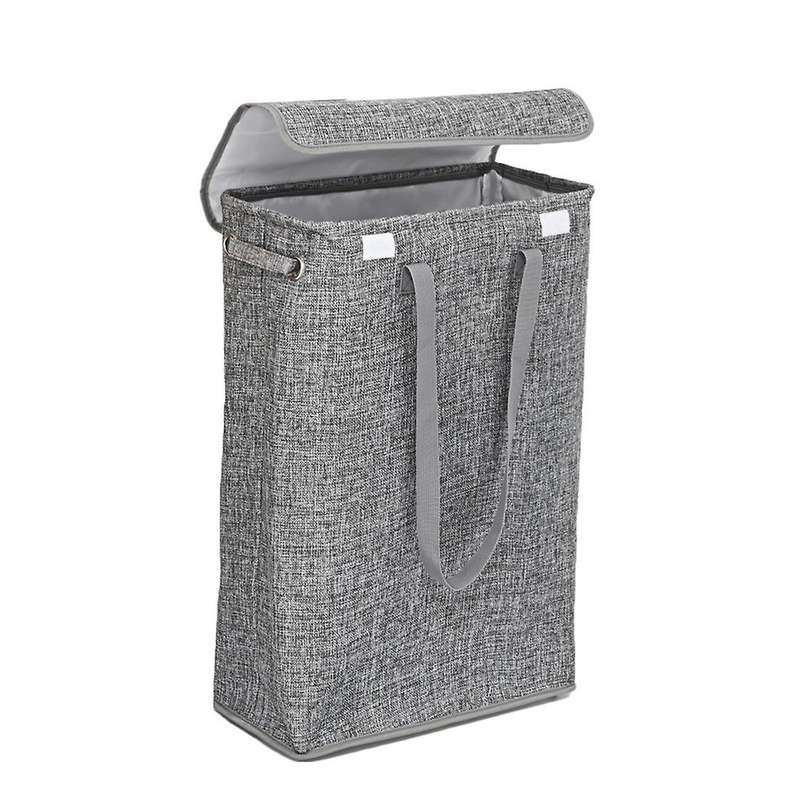 Foldable Laundry Basket Basket with Lid Household Gray
