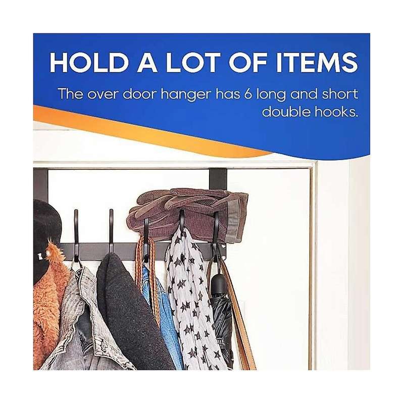 Foldable Over The Door Hook, No Assembly Required Door Hanger Hook, Sturdy Over The Door Coat Rack