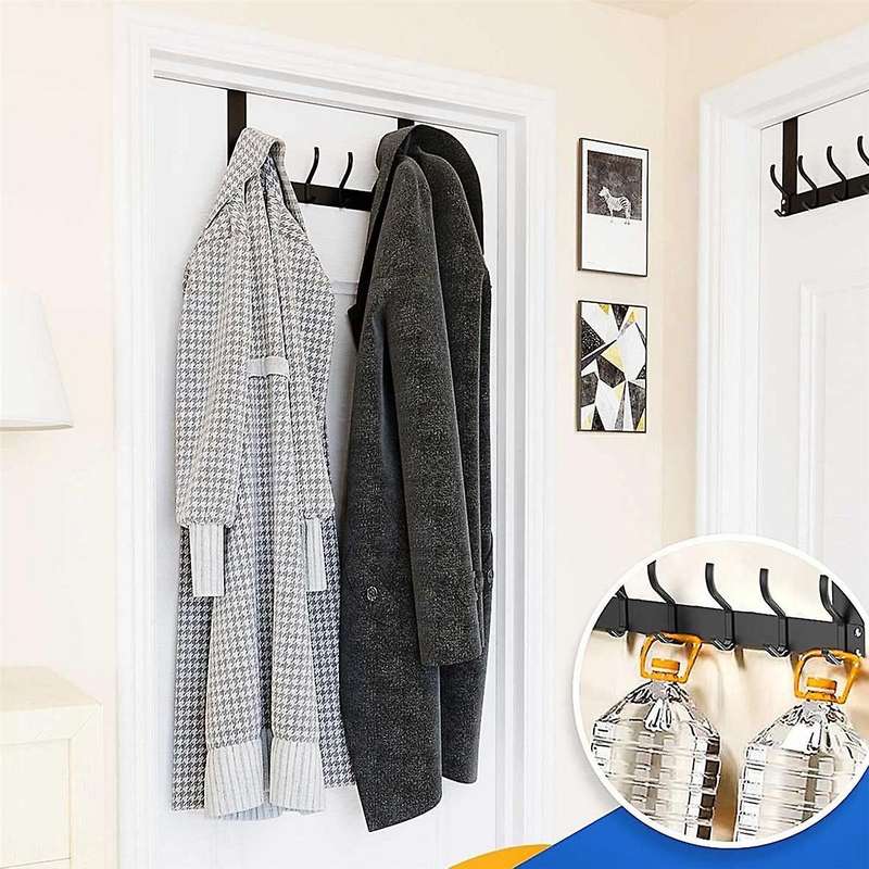 Foldable Over The Door Hook, No Assembly Required Door Hanger Hook, Sturdy Over The Door Coat Rack