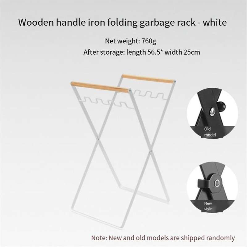Foldable Plastic Garbage Bag Rack Outdoor Camping Garbage Metal Rack