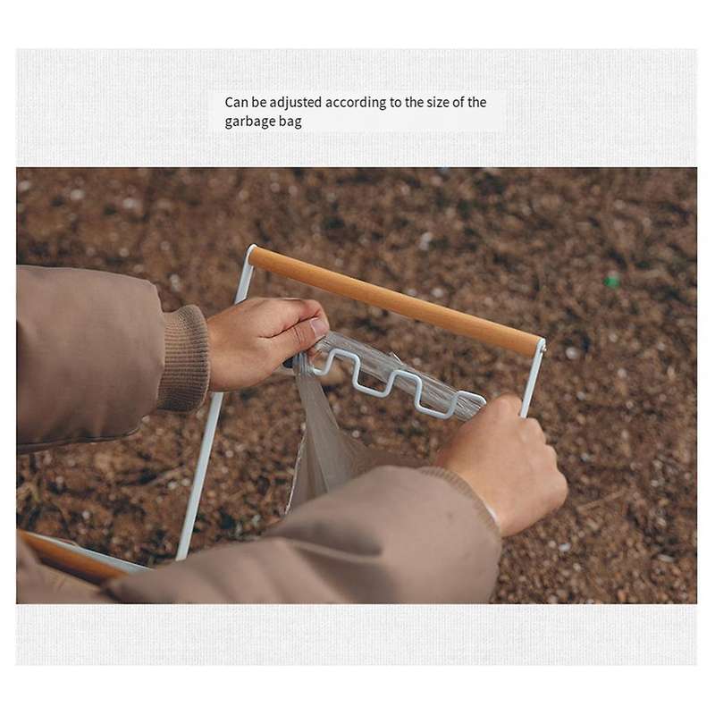 Foldable Plastic Garbage Bag Rack Outdoor Camping Garbage Metal Rack