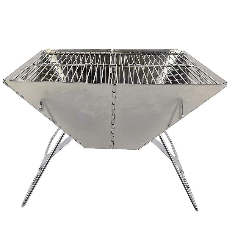 Foldable Portable Stainless Steel Charcoal BBQ Grill with Carry Bag for Outdoor Camping