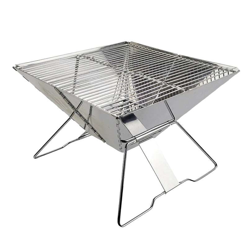Foldable Portable Stainless Steel Charcoal BBQ Grill with Carry Bag for Outdoor Camping