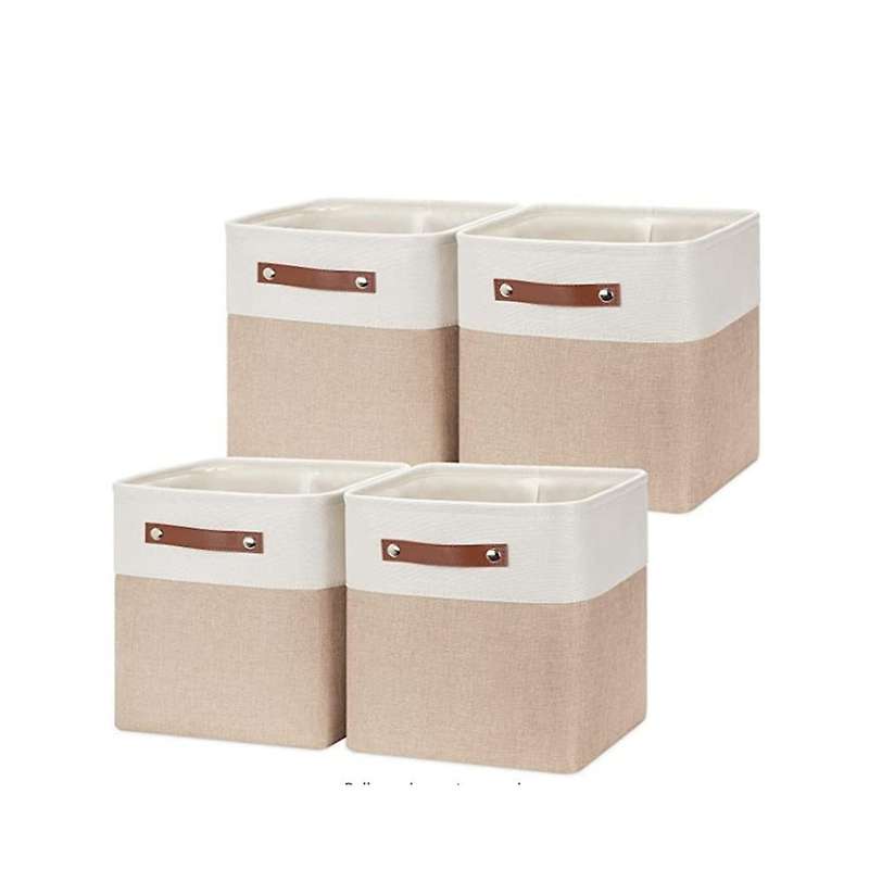 Foldable Storage Square Baskets for Organizing Set of 4 Fabric Square Storage Bins 13 X13 Collapsibl