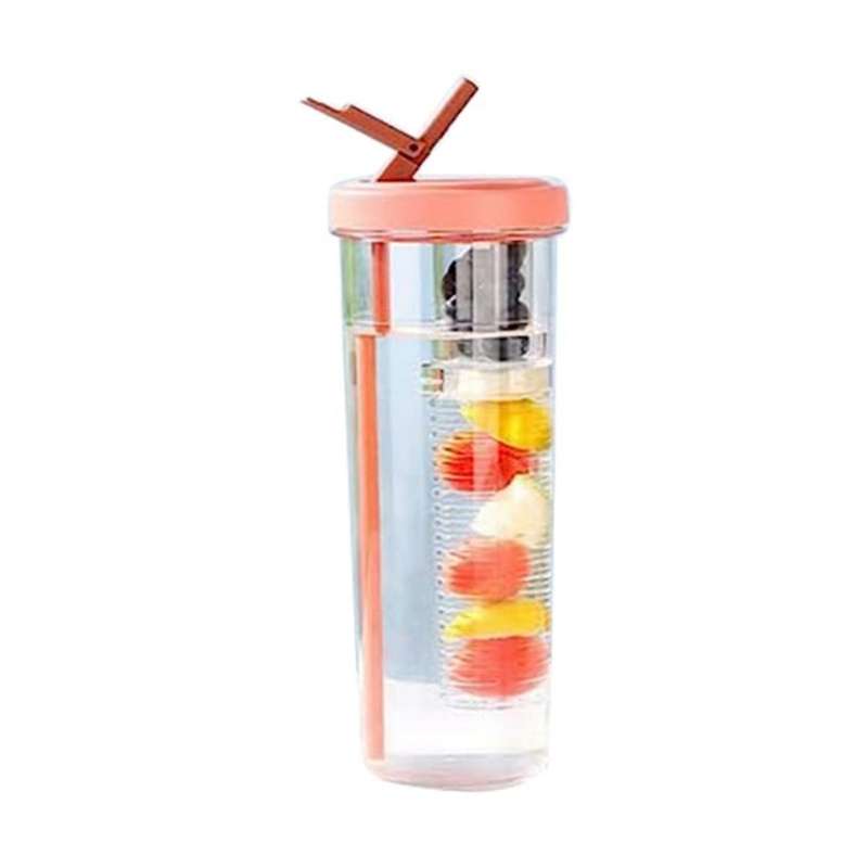 Foldable Straw Water Cup,fruit Infuser Water Cup with Straw , Reusable Water Bottles, Modern Water