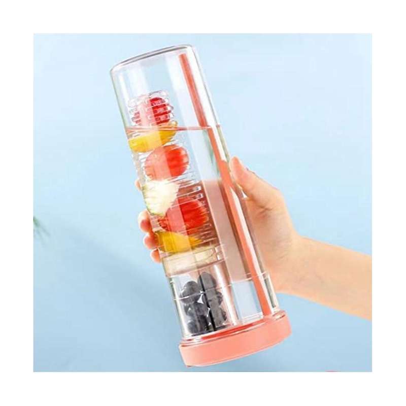 Foldable Straw Water Cup,fruit Infuser Water Cup with Straw , Reusable Water Bottles, Modern Water