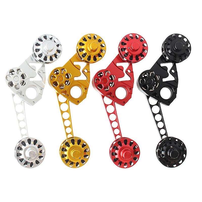 Folding Bike Derailleur Shifter Tensioner for Bike Chain Tension 2 3 6 Speed Chain Pusher Gold