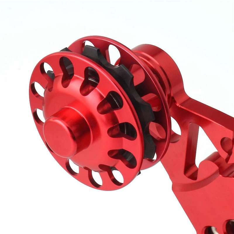 Folding Bike Chain Guide Tensioner Refit Rear Derailleur Single-Disc 2/3/6 Speed Tower Wheel for Red