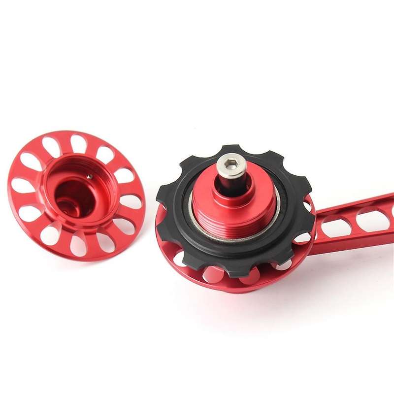 Folding Bike Chain Guide Tensioner Refit Rear Derailleur Single-Disc 2/3/6 Speed Tower Wheel for Red