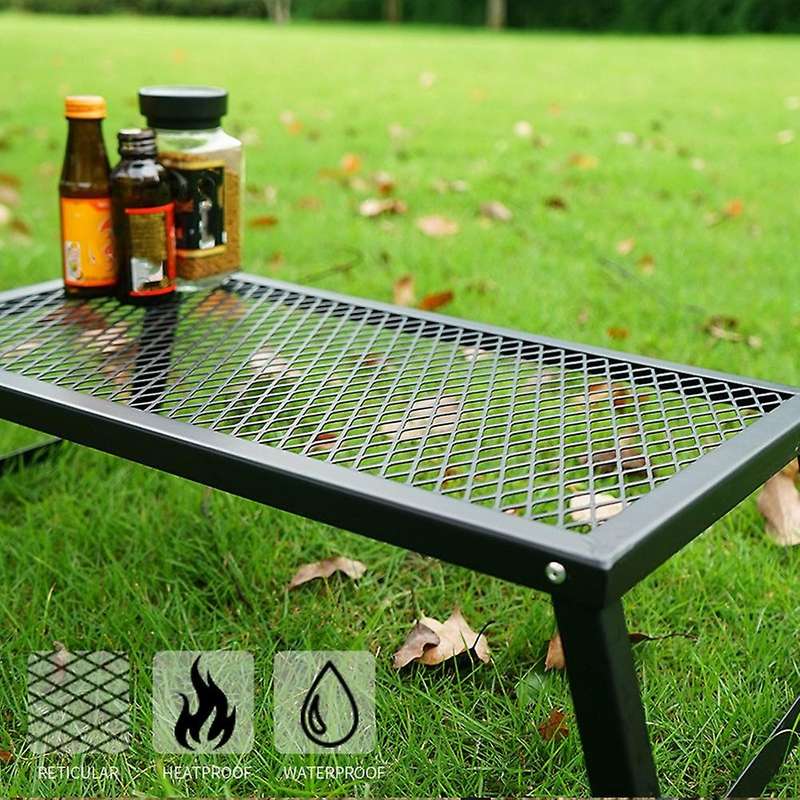 Folding Camping Grills Iron Grate for Outdoor Table Backpacking Hiking Traveling Picnic BBQ(21.6 Inc